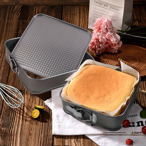 Non-Stick Metal Bake Mould square Cake Pan Bakeware Removable Bottom Carbon Steel Cakes Molds Kitchen Accessories