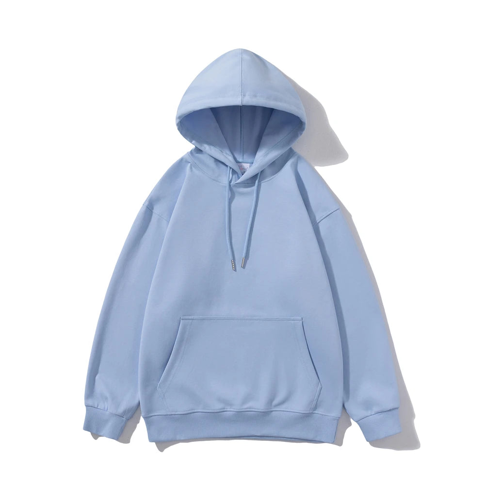 Korean Female Hooded Pullovers Thicken Warm Oversized Hoodies Cotton Tops