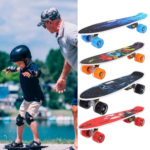 Skateboards For Teens 22 In Complete Skateboard Small Fish Boards For Kids Easy Carrying Deck Toys With Strong Bearing For Kids