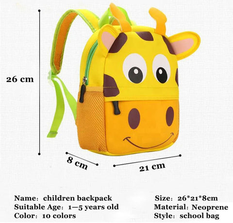 Neoprene School Bag Kindergarten Cartoon Bag