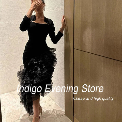 Indigo Cocktail Dresses Asymmetrical Mermaid Women Formal Evening Party Dress 2024 robe de soiree femmes فساتين طويلة