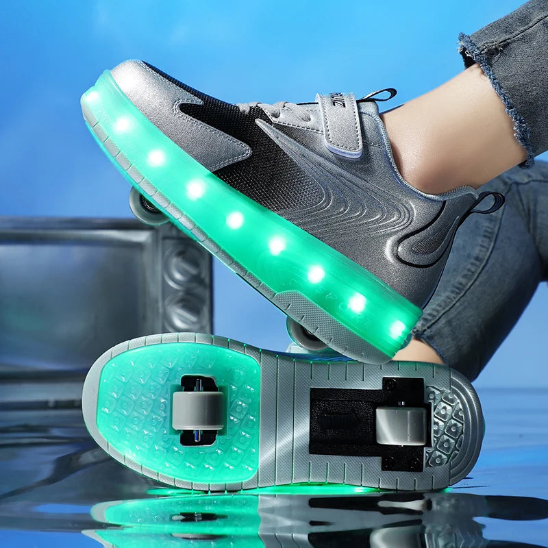 Roller Skates Kid Sneakers LED Illuminated Shoes