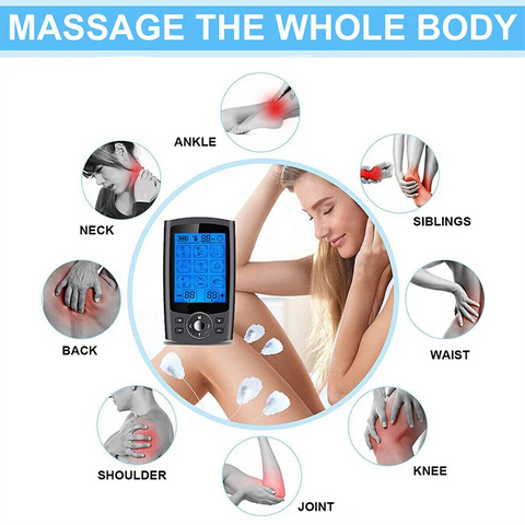 Muscle Massager Adjustable Mode Body Massage Slimming Machine Electric Massage Device Rechargeable Black and Silver