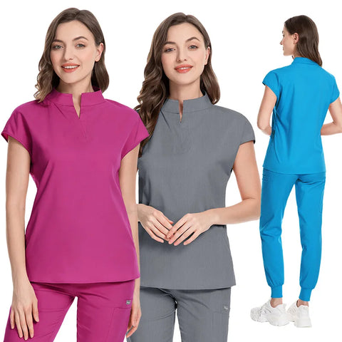 Dentistry Doctor Lab Spa Uniform Surgical Scrub Uniform for Woman Pharmacy Pet Hospital Set Slim Fitting Elasticity Nurse Scrubs