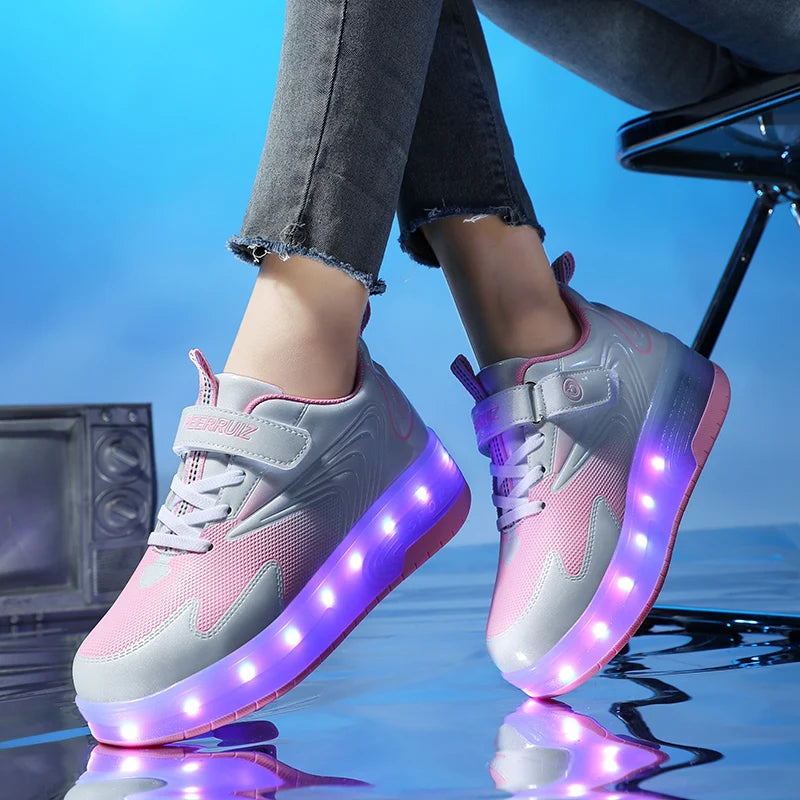 Roller Skates Kid Sneakers LED Illuminated Shoes