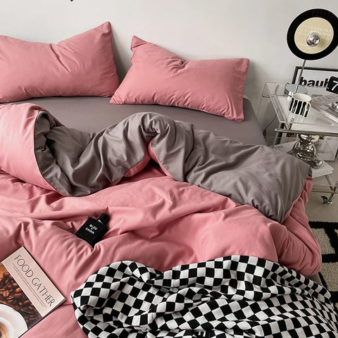 100% Cotton Pink Bedding Set