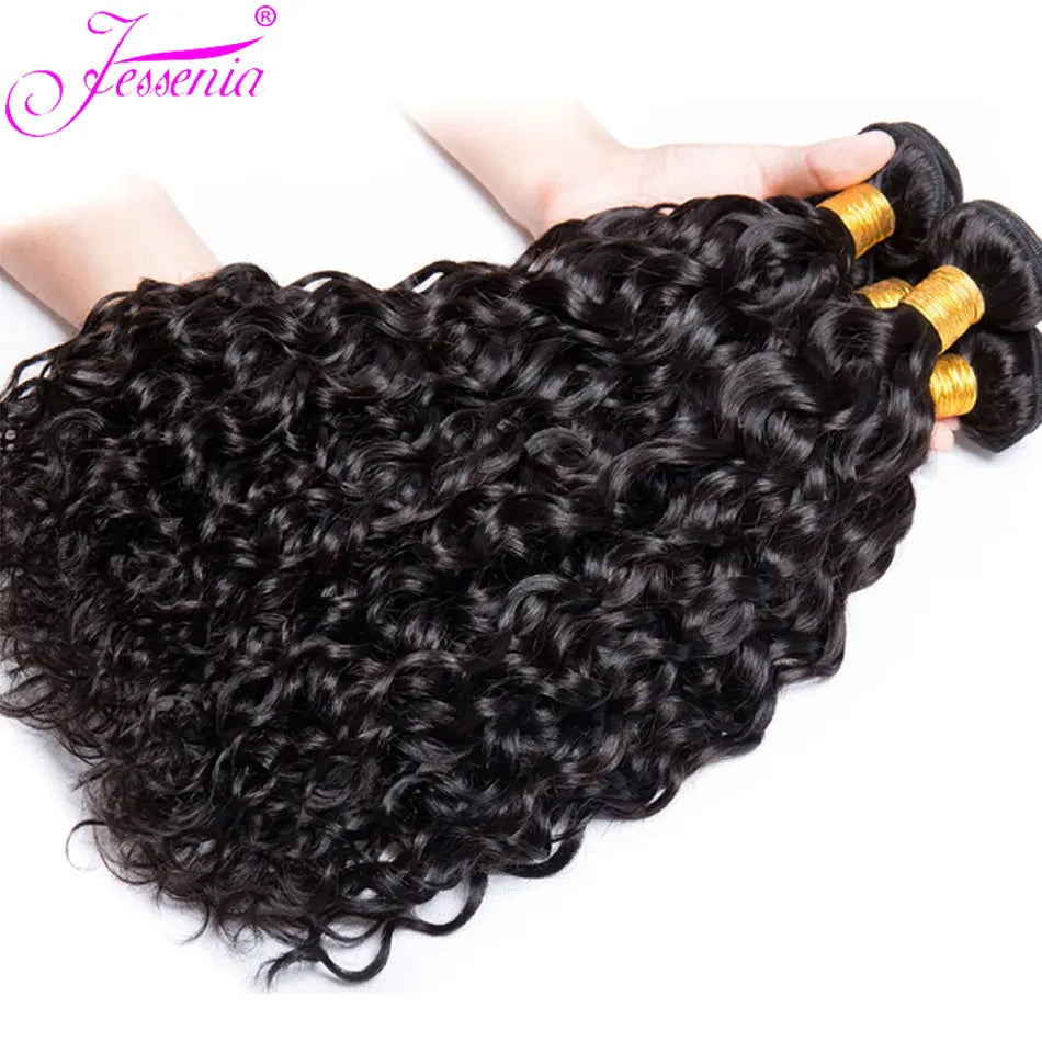 Brazilian Water Wave Bundles Unprocessed Human Hair Extensions Virgin Hair 1 3 4Bundles Wet and Wavy Hair Bundles Cheveux Humain