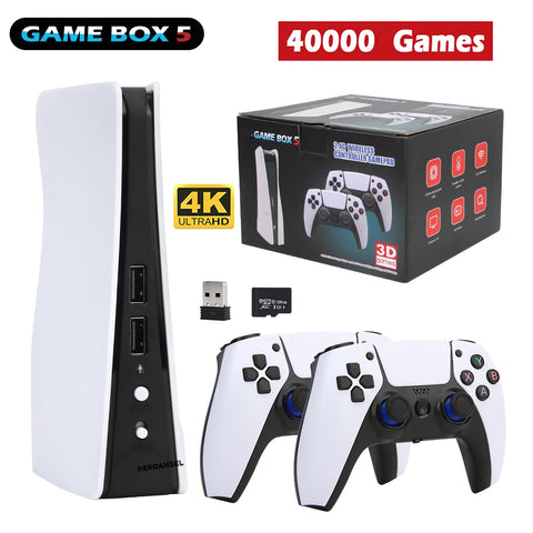 NEW GB5-P5 TV Game 4K HD Video Game Console Built-in 64G/128G 30000/40000 Games Retro Handheld Game Console for PS1/PSP/GBA/N64