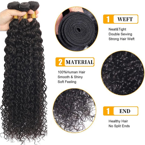 Brazilian Water Wave Bundles Unprocessed Human Hair Extensions Virgin Hair 1 3 4Bundles Wet and Wavy Hair Bundles Cheveux Humain