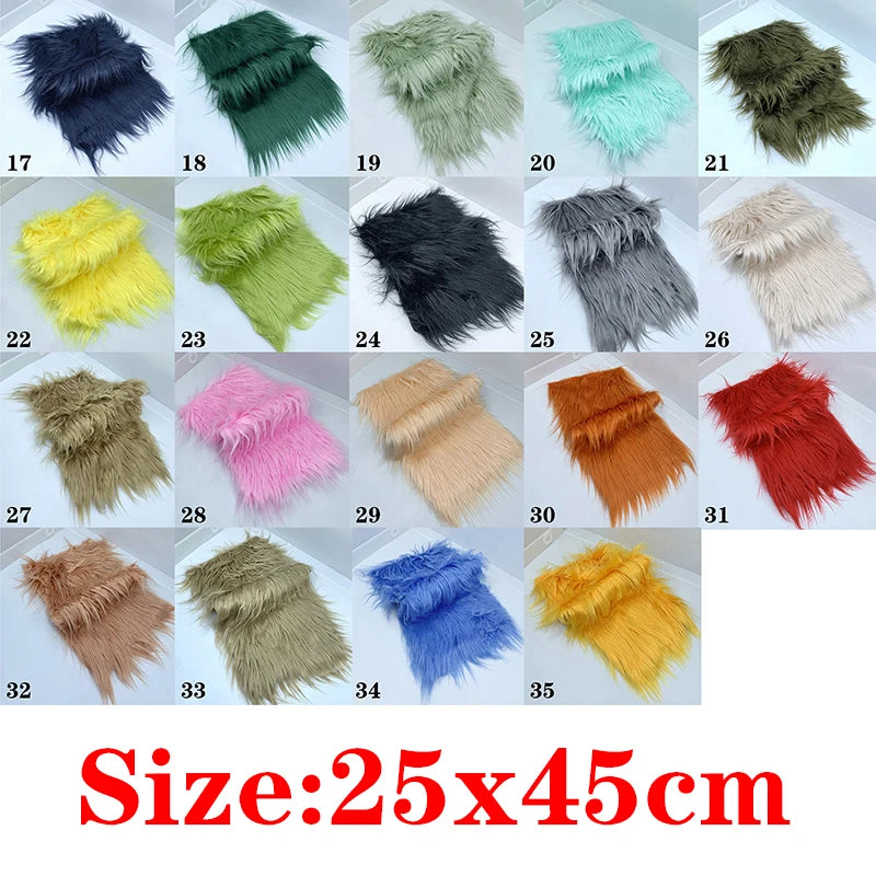 25x45cm Long Hair Faux Fur Fabric for DIY Dolls Hair Beard Craft Making Material Patchwork Garment Sewing Accessories