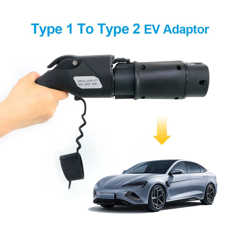 Charger Adapter Type1 to Type2 Electric Vehicle Car Charging Connector