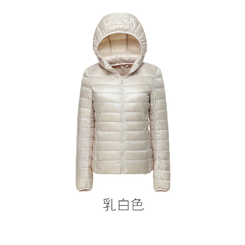 Lightweight Short Slim White Duck Down Ladies' Jacket