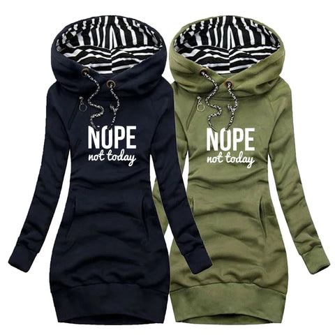 Long Sleeve Hooded Dresses Casual Fleece Warm Hoodies Clothes