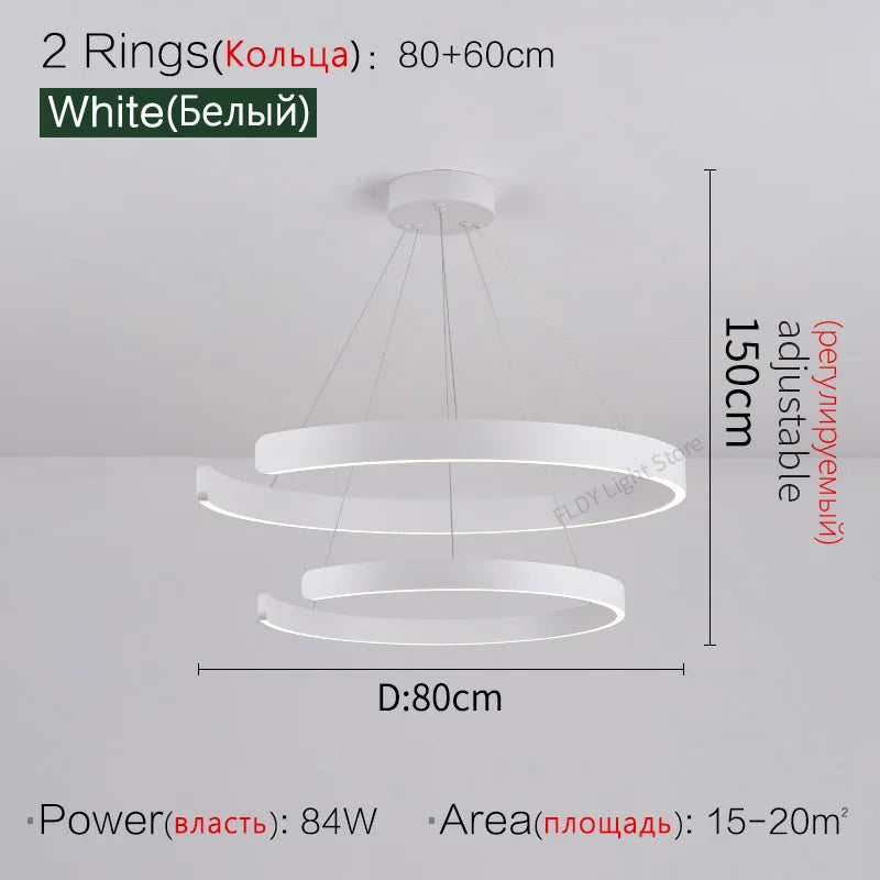 Ceiling chandelier Pendant lights Chandeliers for dining room LED Bedroom living room nordic home decor Modern Round ring lamps