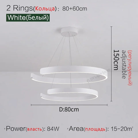 Ceiling chandelier Pendant lights Chandeliers for dining room LED Bedroom living room nordic home decor Modern Round ring lamps