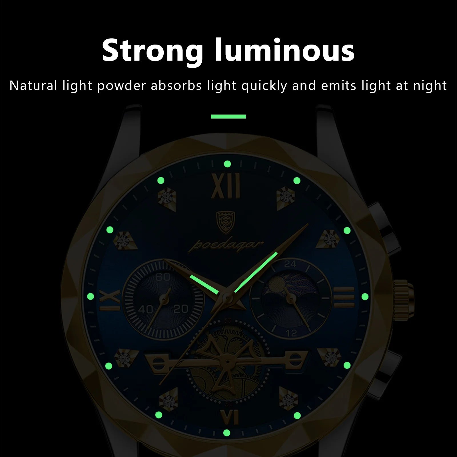 Luminous Chronograph Watch for Men Stainless Steel Men's Quartz Watches