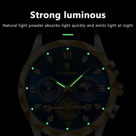 Luxury Man Wristwatch Waterproof Luminous Chronograph Watch for Men