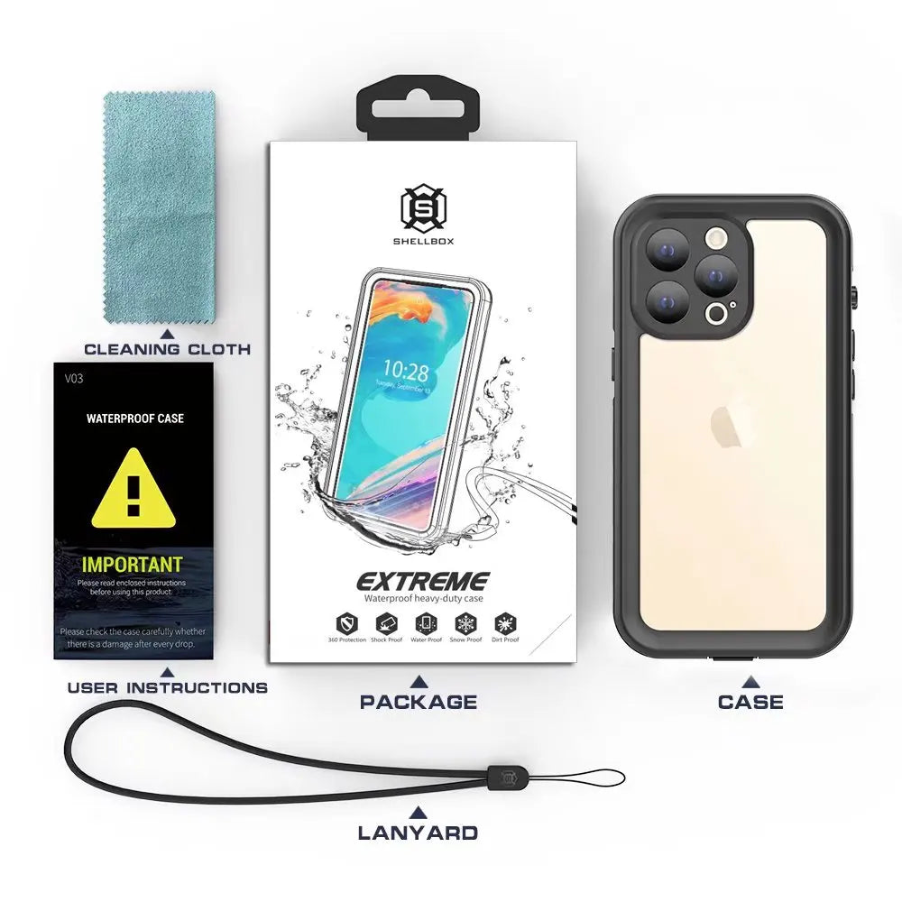 IP68 Waterproof Case For IPhone 14 15 13 12 11 Pro Max XS Max XR 7 8  Cover