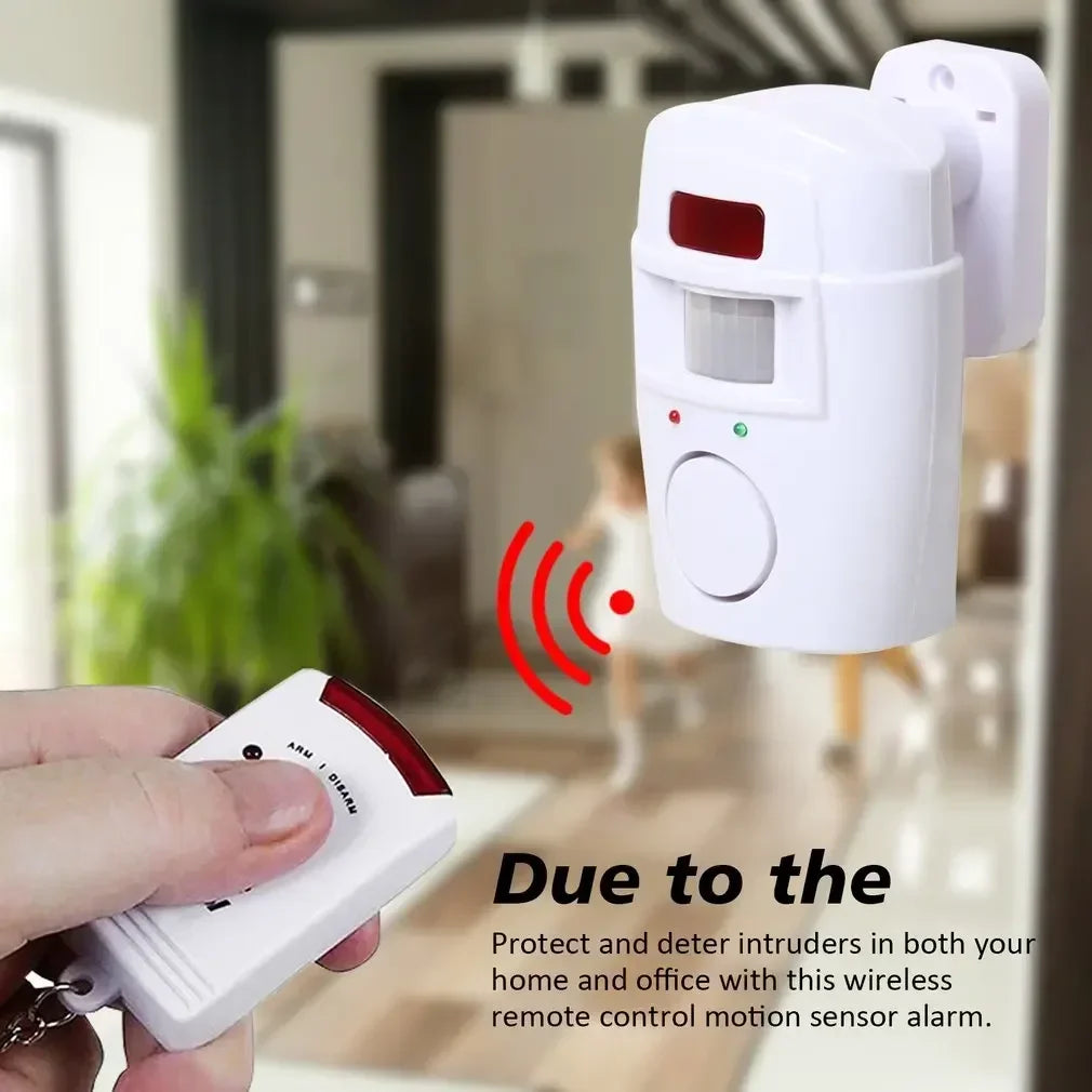 Wireless Remote Controlled Mini Alarm with IR Infrared Motion Sensor Detector &amp 105dB Loud Siren For Home Security Anti-Theft