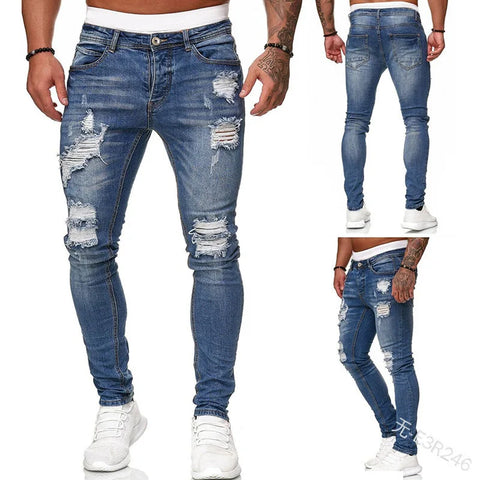 Jeans Men Pants Wash Solid Color Multi Pockets Denim Mid Waist Cargo Jeans Plus Size Fahsion Casual Trousers Male Daily Wear