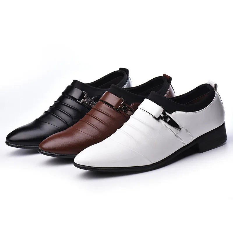 Men Luxury Business Oxfords Leather Shoes Breathable Formal Dress Shoes Male Office Wedding Flats Rubber Footwear Mocassin Homme