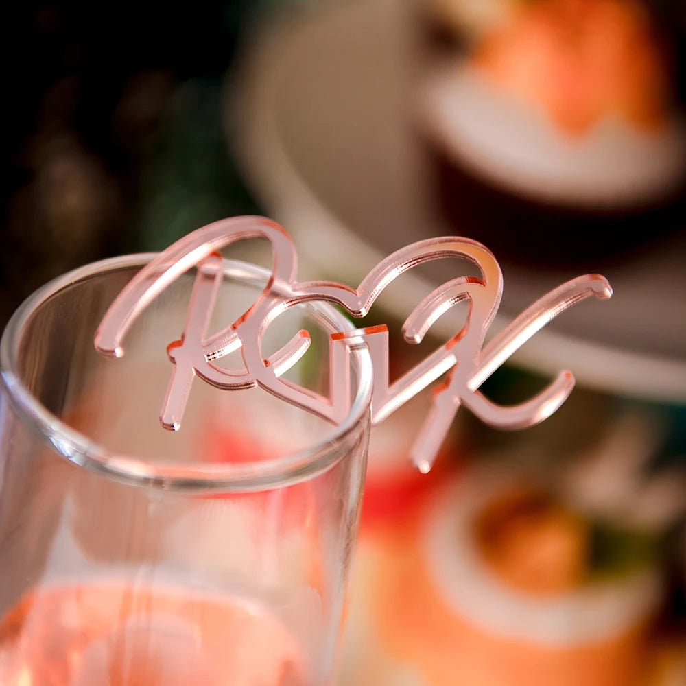 Personalized Acrylic Logo Initial Heart-Shaped Wedding Tag