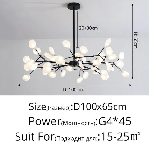 Nordic Gorgeous Firefly Lamp Home Indoor Lighting Luxurious Decor Hanging Lamp Modern LED Chandelier Living Room Bedroom Kitchen