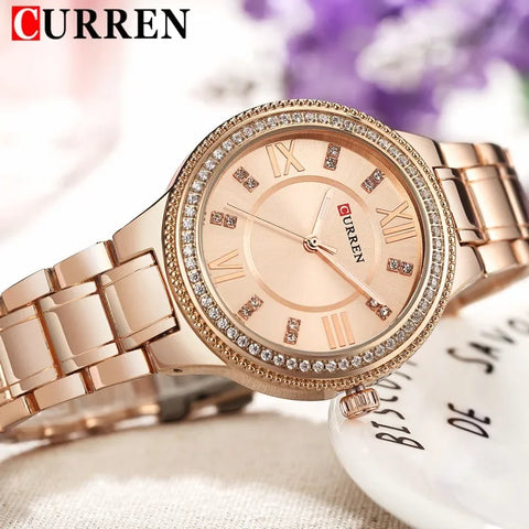 CURREN Fashion Women Watches Top Brand Luxury Ladies Girl Wrist Watch Stainless Steel Bracelet Classic Casual Female Clock 9004