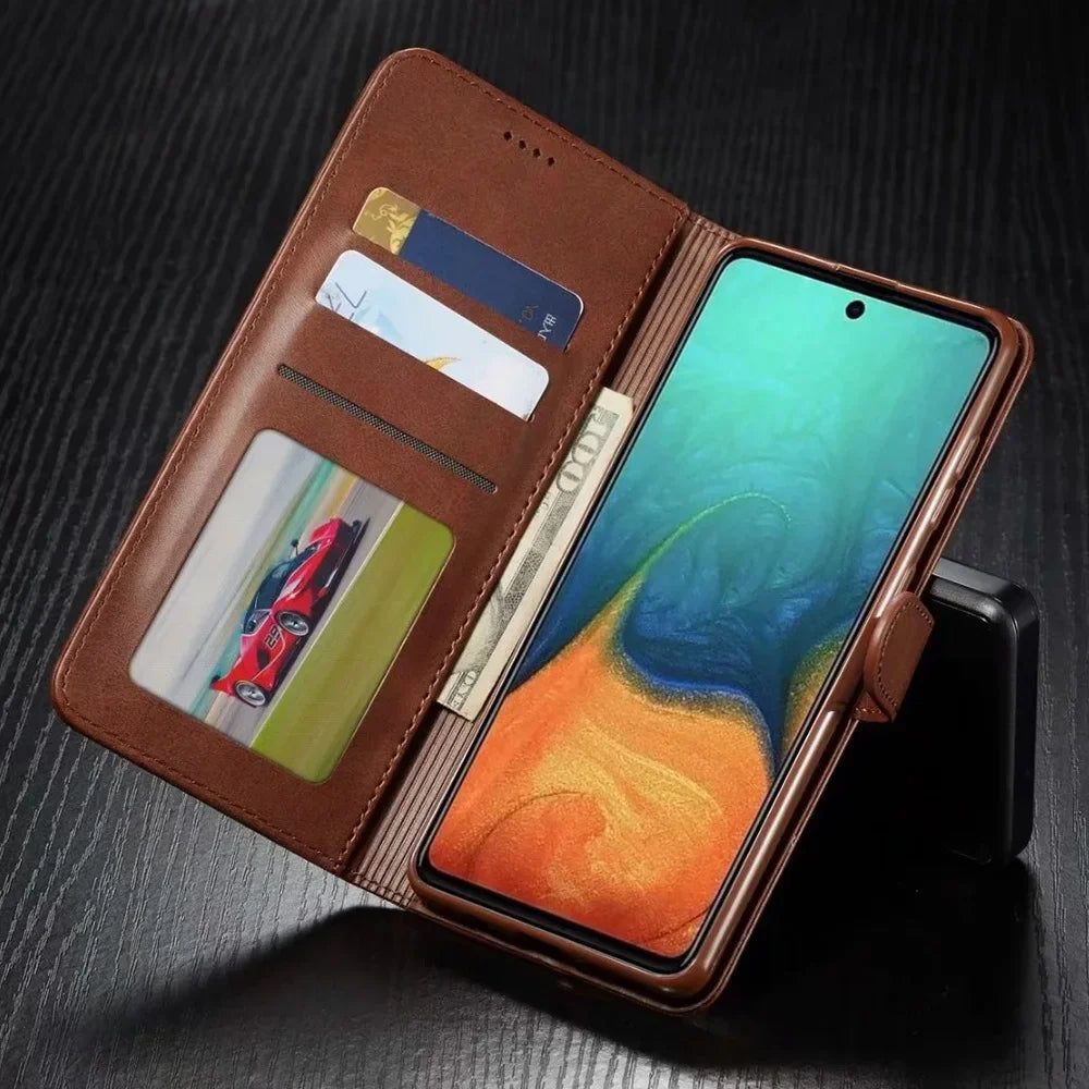 Leather Wallet Case for S24 S23 S22 S21