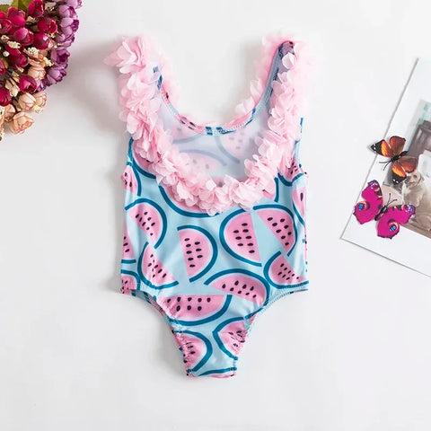 Baby Girls Swimwear Toddler Kids Swimsuit Bikini Flower Girls 2424 Summer Beachwear Backless Children Bathing Suit 1 2 3 4 Years