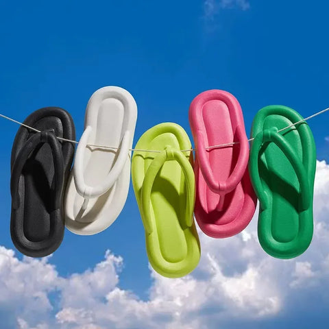 New Summer Candy Color Flip Flops Women Cute Soft Sole Eva Beach Slippers