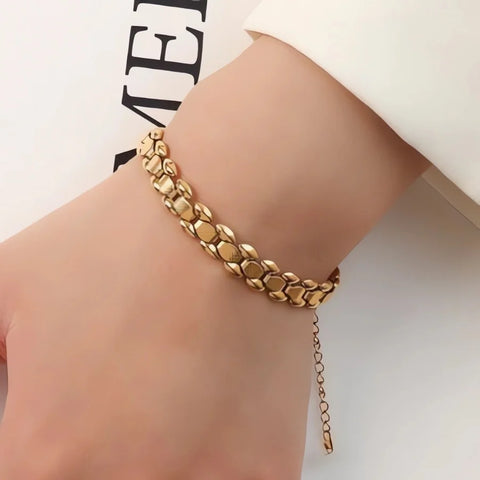 Wholesale 18k Gold color Silver Plated Bracelets for Men Women Elegant fashion Jewelry Wedding Party Christmas gift 18+5cm