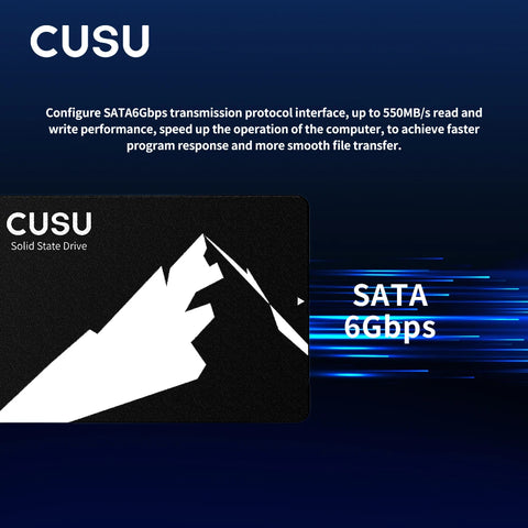 CUSU 2.5" SATA3 SSD 128gb 256gb 512gb 1tb 2tb SSD Hard Disk Internal Solid State Drive for computer laptop pc desktop