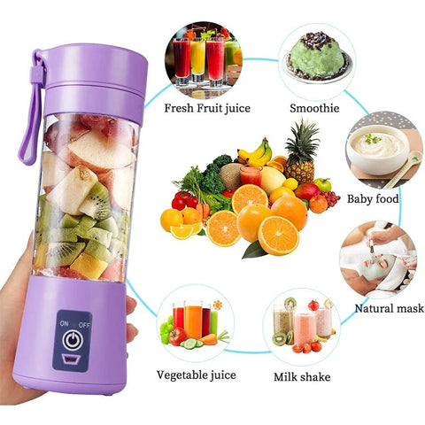 Electric 6 Blades Juicer Cup Machine Mini 380ml