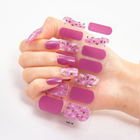 Color Nail Strips Patch Slider Nail Sticker Full Cover Decal Manicure Patch