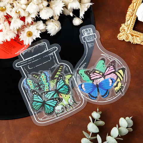 20Pcs W047 Dried Flower Tool Practical Book Marks Glassware Stickers Flower Page Clips No Flower Student Bookmarks