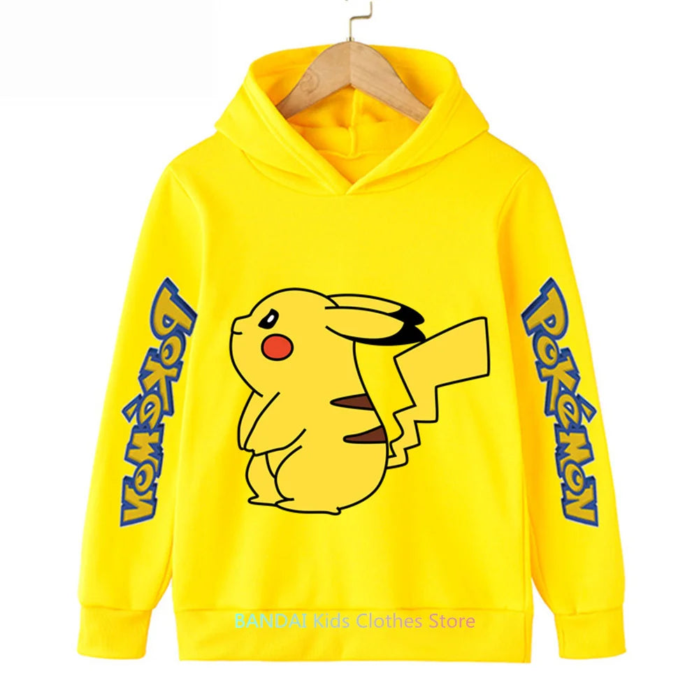 Pokemon Clothes Pikachu Children Autumn Hooded Sweater