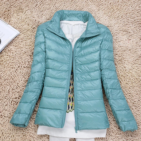 Lightweight Short Slim White Duck Down Ladies' Jacket