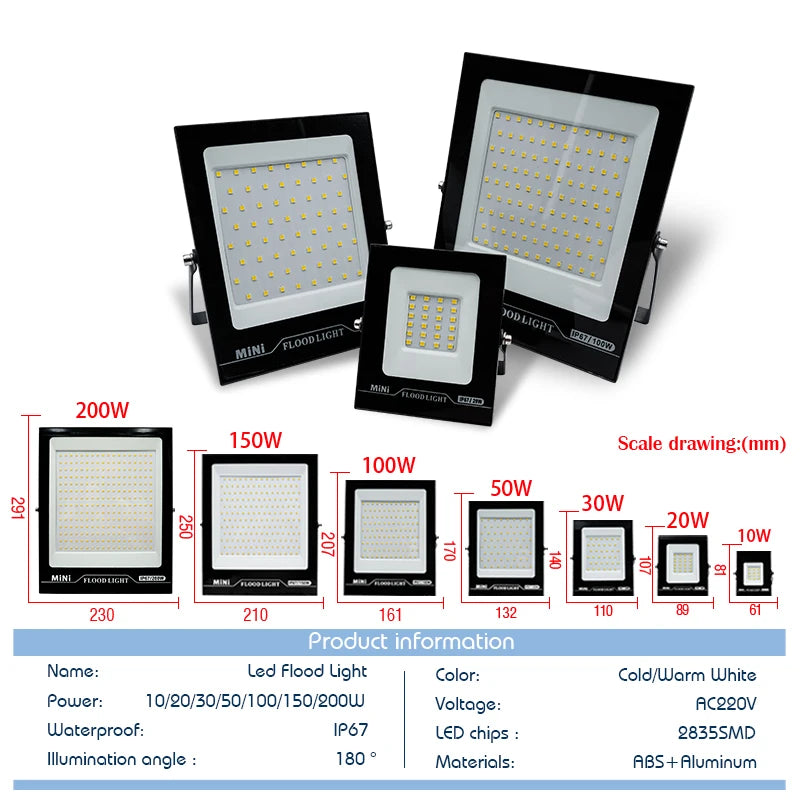 Outdoor Floodlight Spotlight IP67 Waterproof