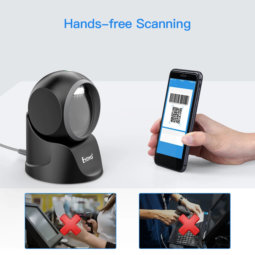 USB Wired Hands-Free QR Code Screen Reader