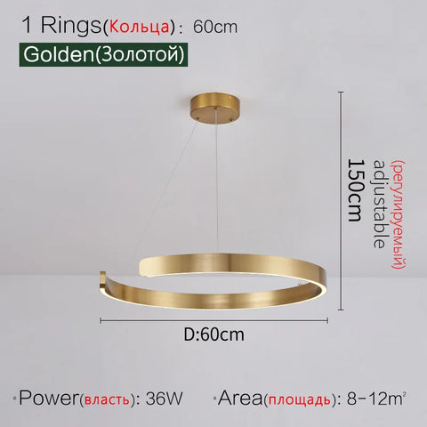 Ceiling chandelier Pendant lights Chandeliers for dining room LED Bedroom living room nordic home decor Modern Round ring lamps