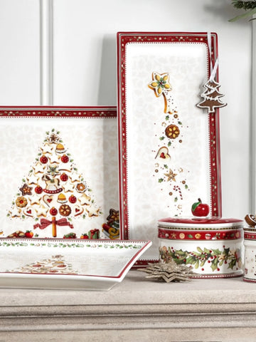 Christmas Decoration Dinner Plates, Dessert Tray, Salad Tray, Milk Pot, Creamer, Kitchen Tableware, Dinnerware