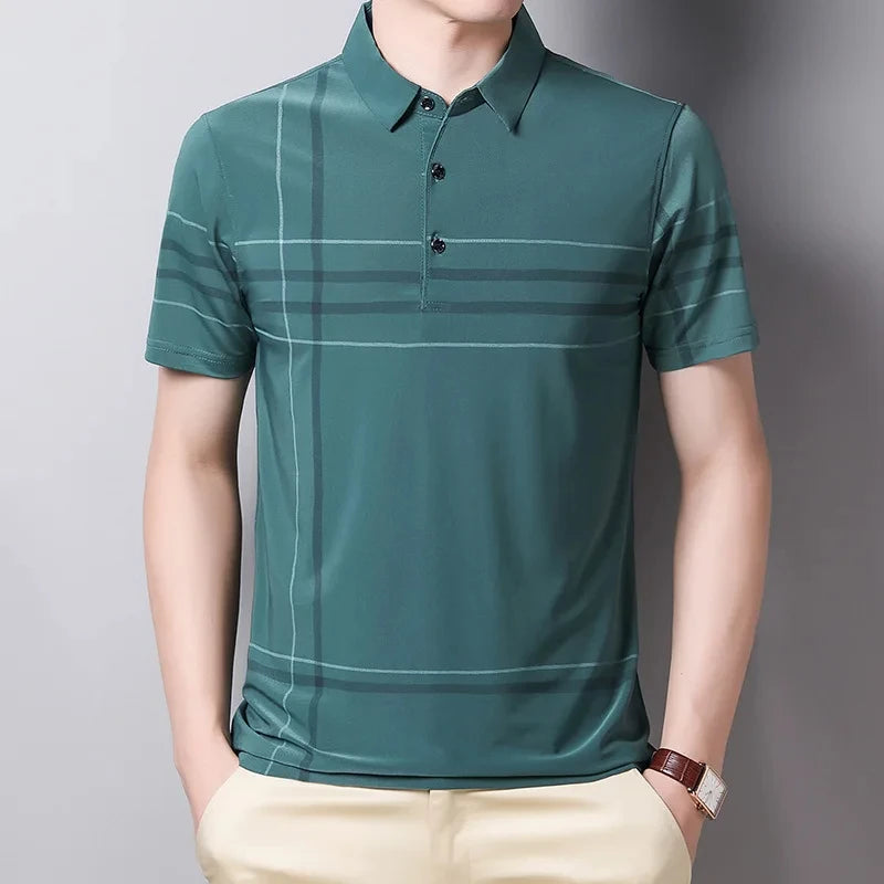 Men's Polo Shirt Business Casual Summer Short Sleeves