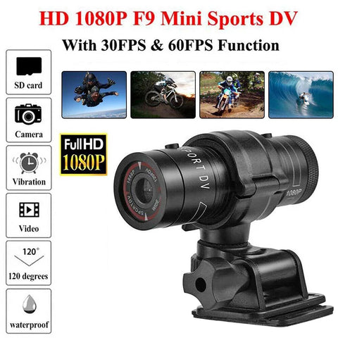 Bicycle Sports Camera Mountain Bike Motorcycle Helmet Action Mini Camera DV F9 Camcorder Full 1080p HD Car Video Recorder