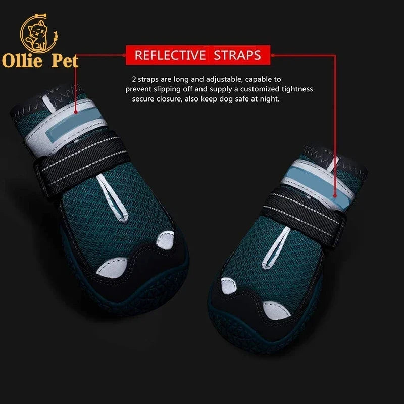 Silicone Dog Shoes Waterproof Motion Outdoor Dog Boots Winter Warm Pet Snow Booties  Anti-slip Rain Shoes for Medium Large Dog