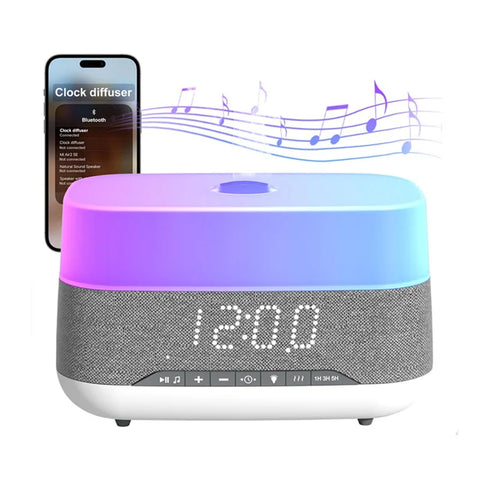 Lovaroma 300ml Cool Mist Humidifier Aroma Diffuser Essential Oil Bluetooth Speaker Alarm Clock 7 Colors Lights Timer Home Office