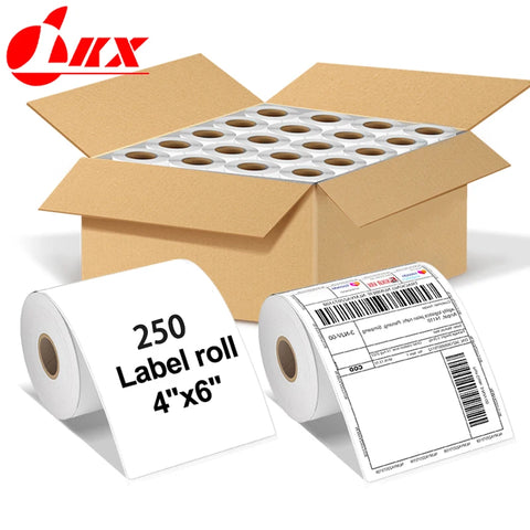 LKX 4x6 Inch Thermal Labels Printer Shipping Labels All-Purpose Label Paper Sticker Self-adhesive Waterproof Oil-Proof For 241BT