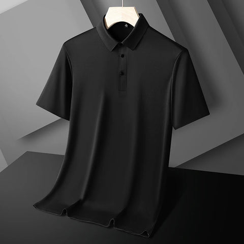 Summer Men Polo Shirt Cool Thin T Shirt Zipper