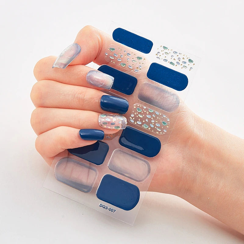 Color Nail Strips Patch Slider Nail Sticker Full Cover Decal Manicure Patch