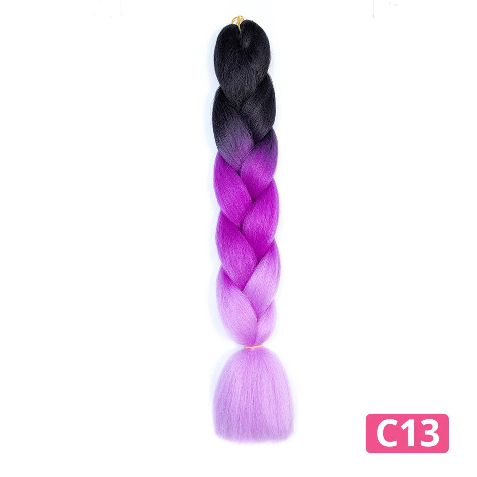 Colorful Hair for Braids Synthetic Braiding Hair Extensions for Girls Jumbo Braid Hair for Crochet Box Expression Braiding Hair